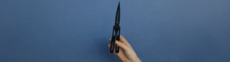 A hand demonstrates a 3D-printed butterfly knife as part of The Beam's investigation into untraceable weapons in Arizona schools