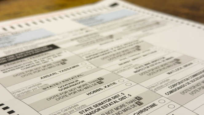 Close-up photo of ballot