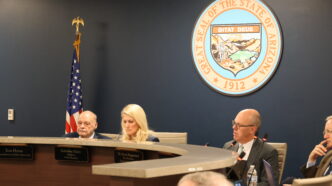 Members of the Arizona State Board of Education, discussing changes to the state's A-F letter-grade system.