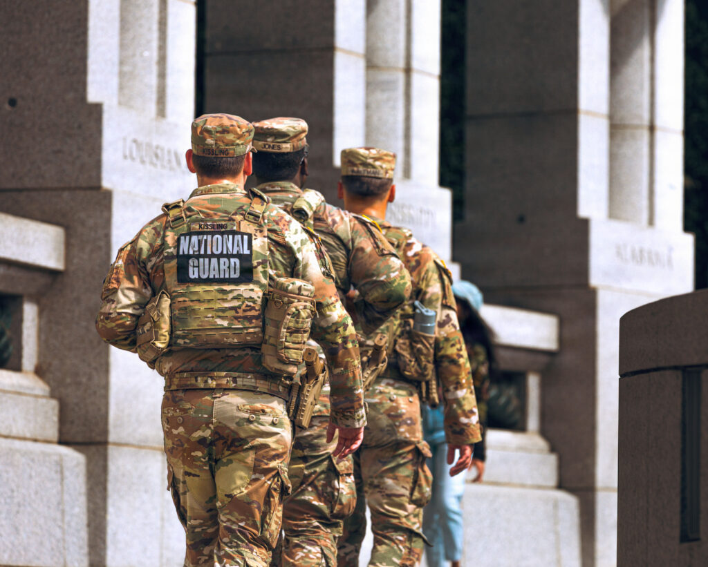 National Guard at WWII memorial in September 2026 in DC