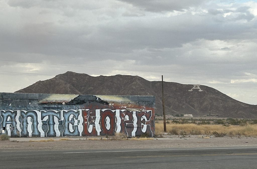 A mural between Highway 8 and Antelope Union High School in Yuma County, Arizona, on April 13, 2026. 