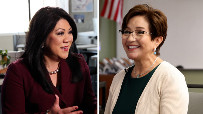Kimberly Yee and Teresa Leyba Ruiz, candidates for Arizona superintendent of public instruction