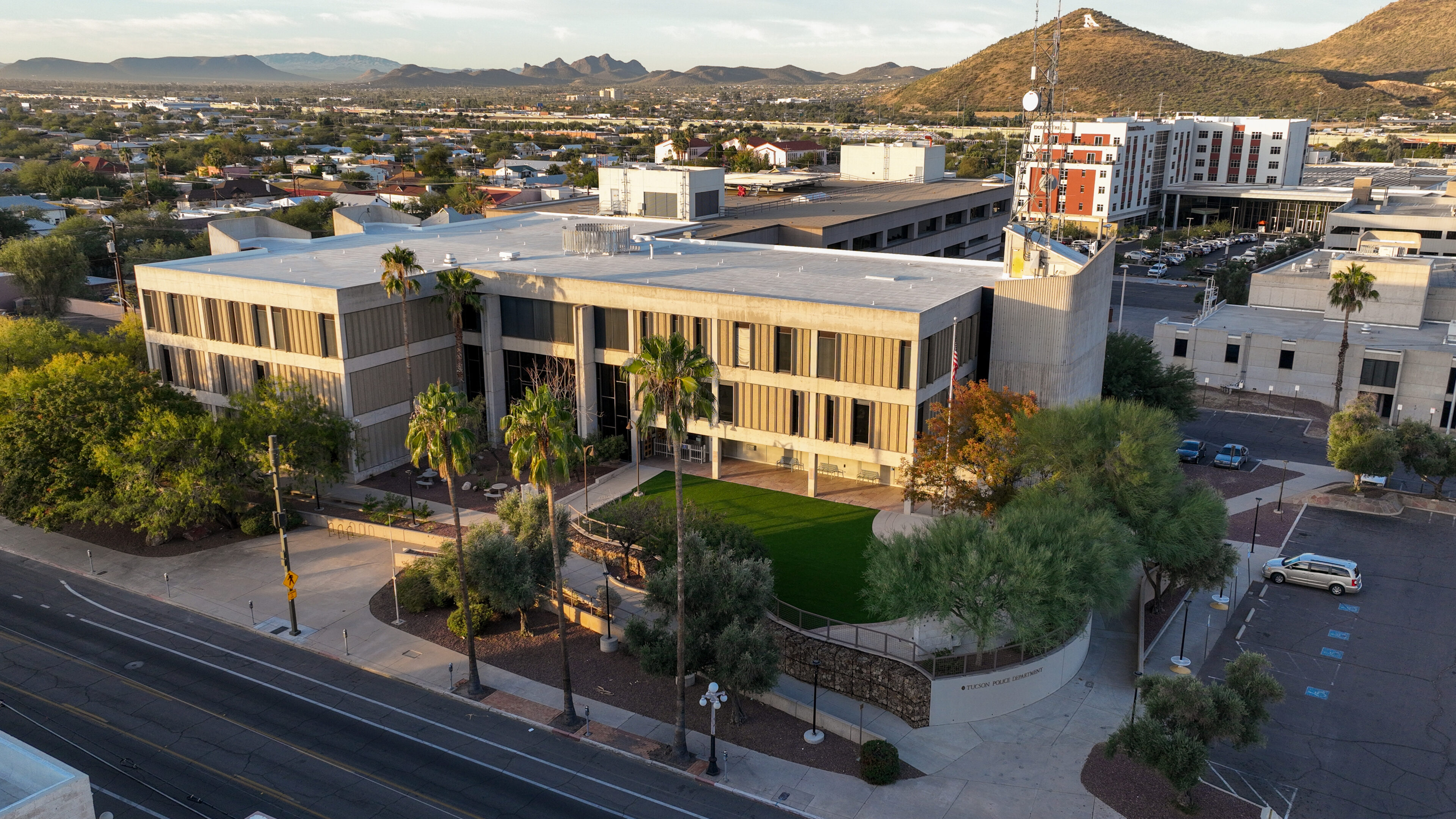 Tucson police department from the drone shot.